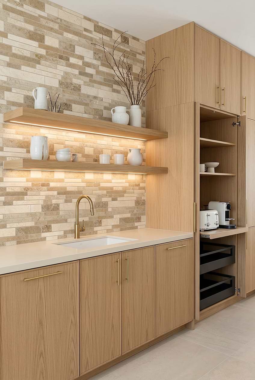 Beige Cream Travertine Subway Mosaic Backsplash Tile BA1024