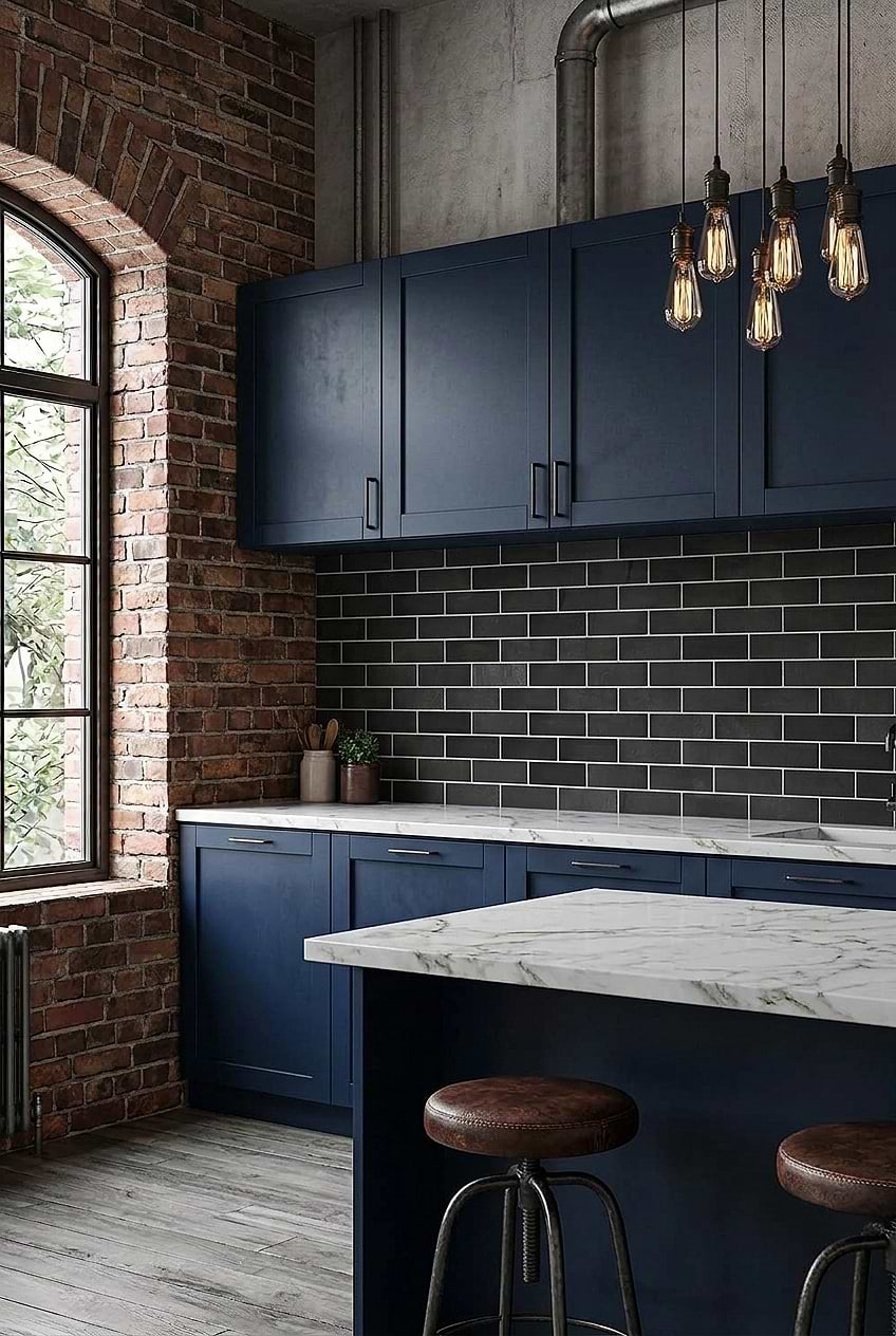 Black Dark Gray Slate Subway Backsplash BA1070