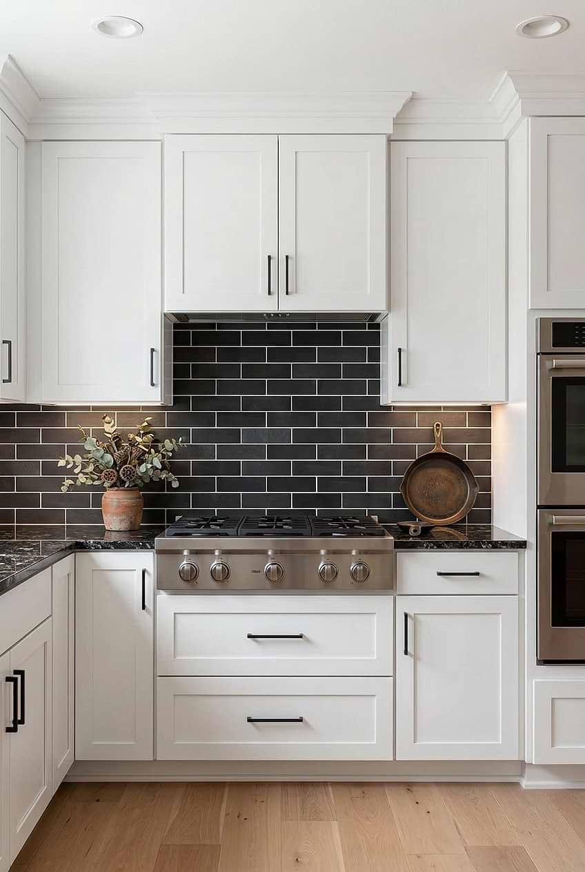 Black Dark Gray Slate Subway Kitchen Backsplash Tile BA1070