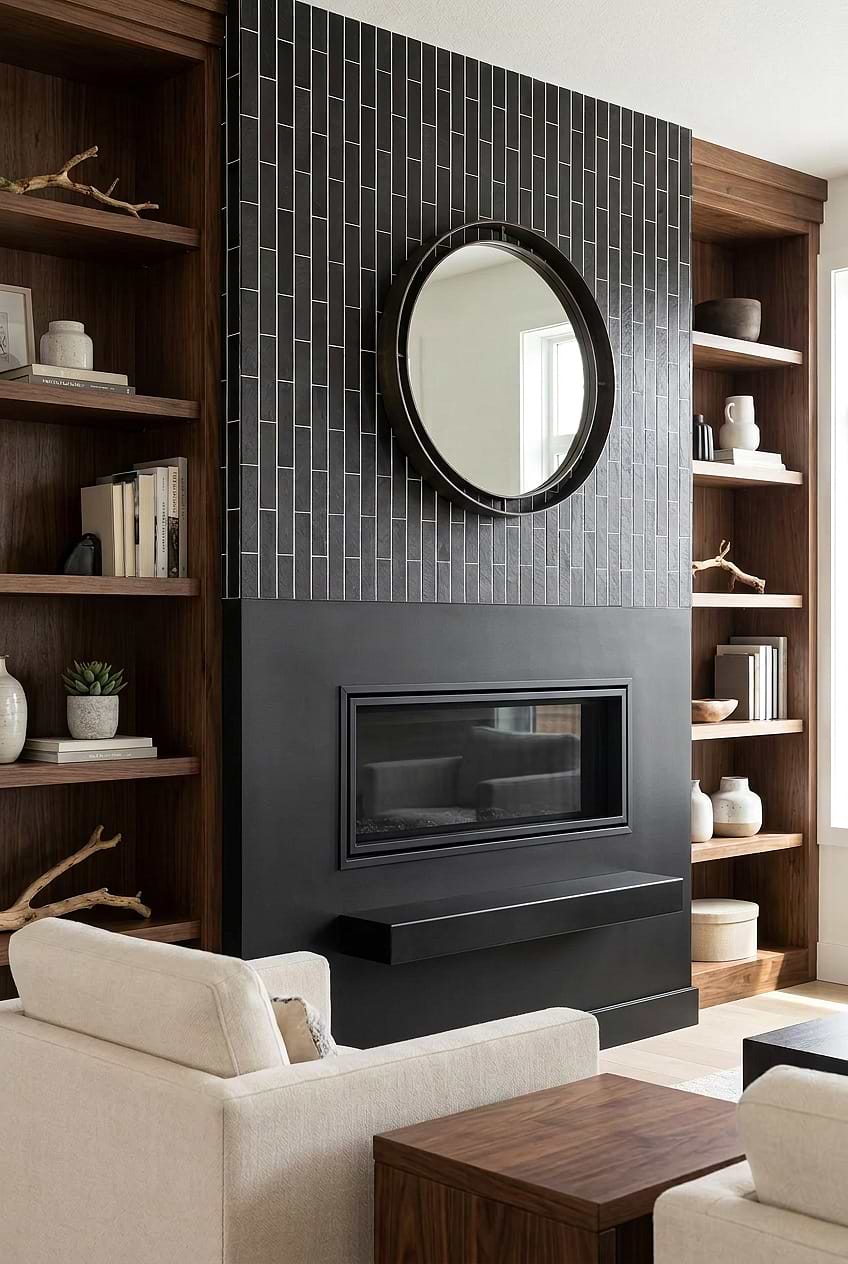 Black Gray Vertical Subway Slate Tile BA1045 Black Gray Vertical Subway Slate Tile BA1045