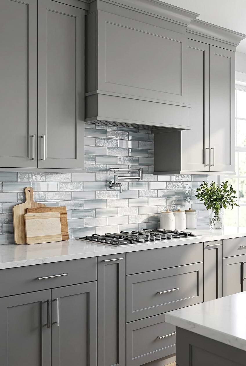 Blue Gray Subway Backsplash Tile BA5507 LOT B