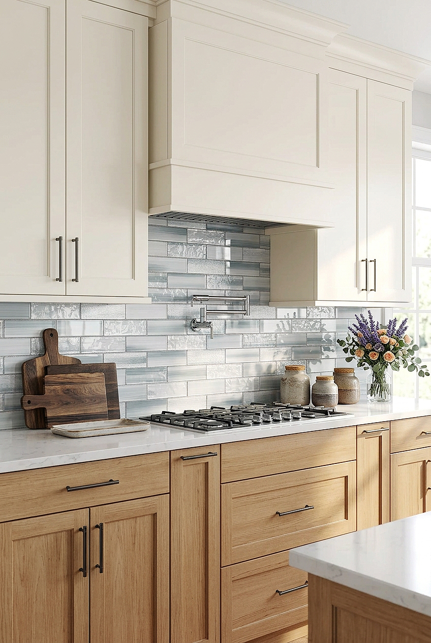 Blue Gray Textured Glass Subway Backsplash Tile BA5507 LOT B