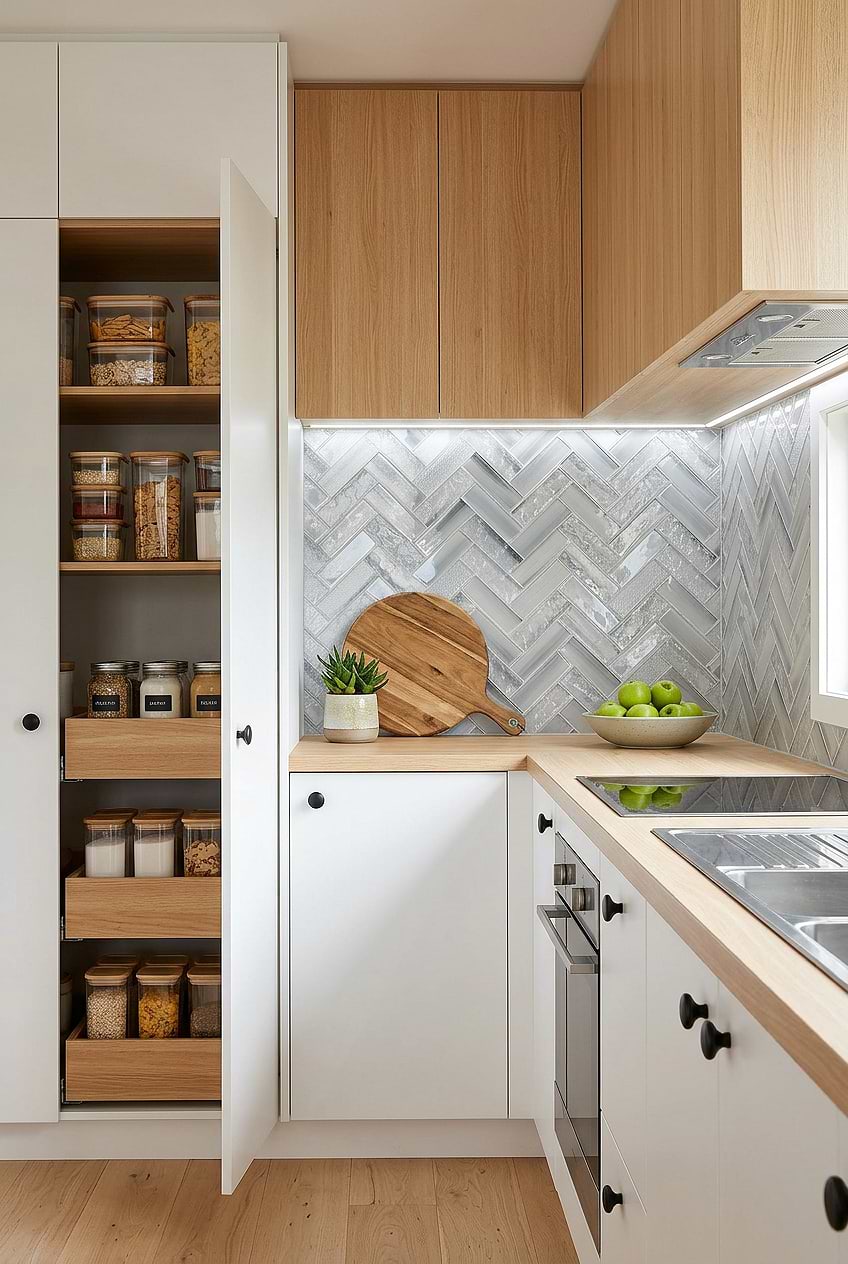 Blue Textured Glass Herringbone Kitchen Backsplash BA5507 LOT A