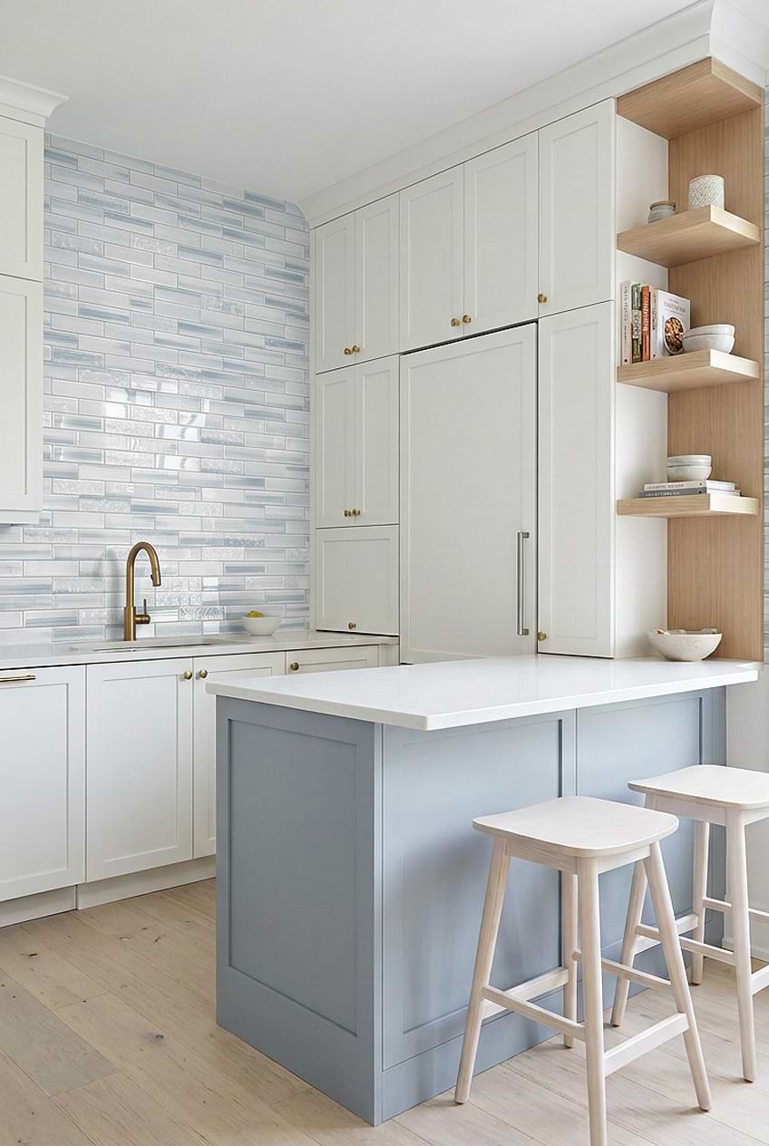 Blue Textured Glass Kitchen Backsplash BA5507 LOT A