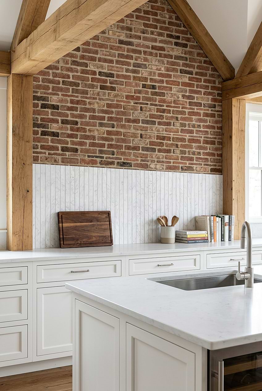 Carrara Marble Vertical Kitchen Backsplash BA1077