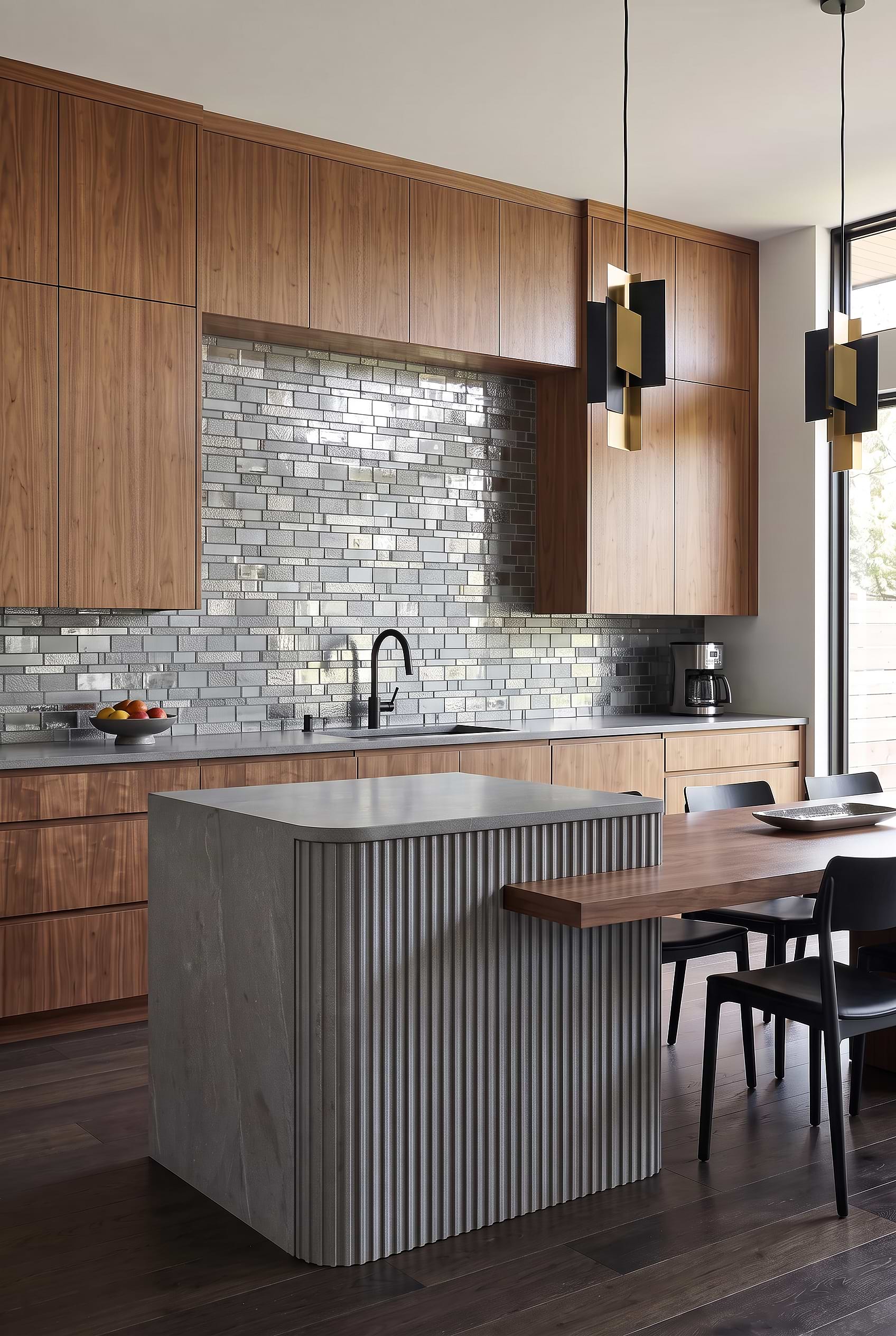 Charcoal Glass Mosaic Backsplash Tile BA7018