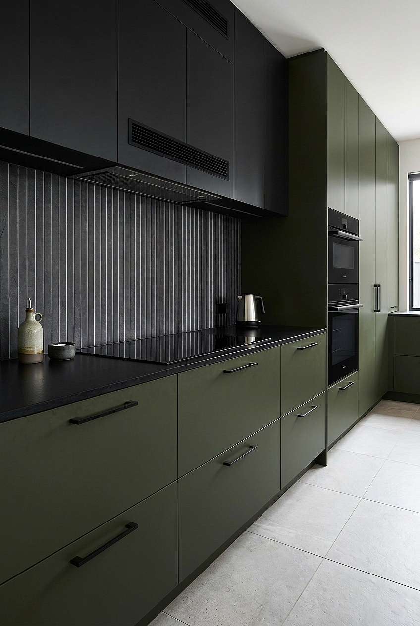 Dark Gray Slate Vertical Modern Kitchen Backsplash BA1081