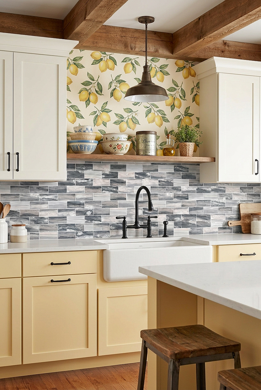Gray Beige Glass Subway Backsplash Tile BA8009