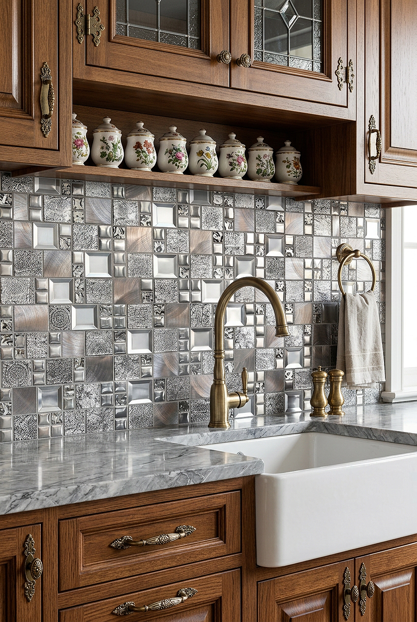 Gray Copper Glass Metal Mosaic Backsplash Tile BA62010 Gray Copper Glass Metal Mosaic Backsplash Tile BA62010
