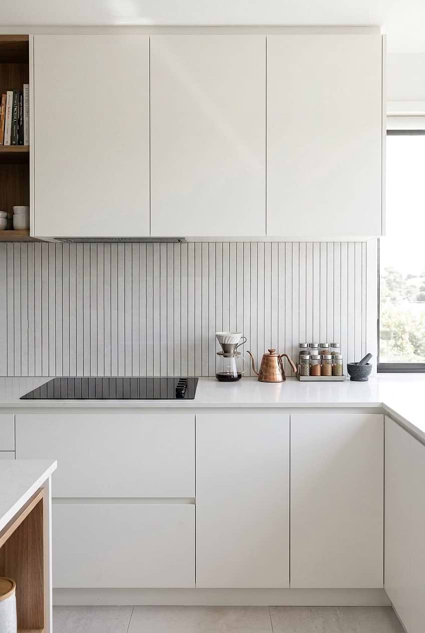 Light Gray Vertical Porcelain Kitchen Backsplash Tile BA4502