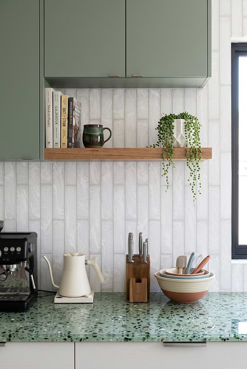 Milky White Glass Kitchen Tile BA6707