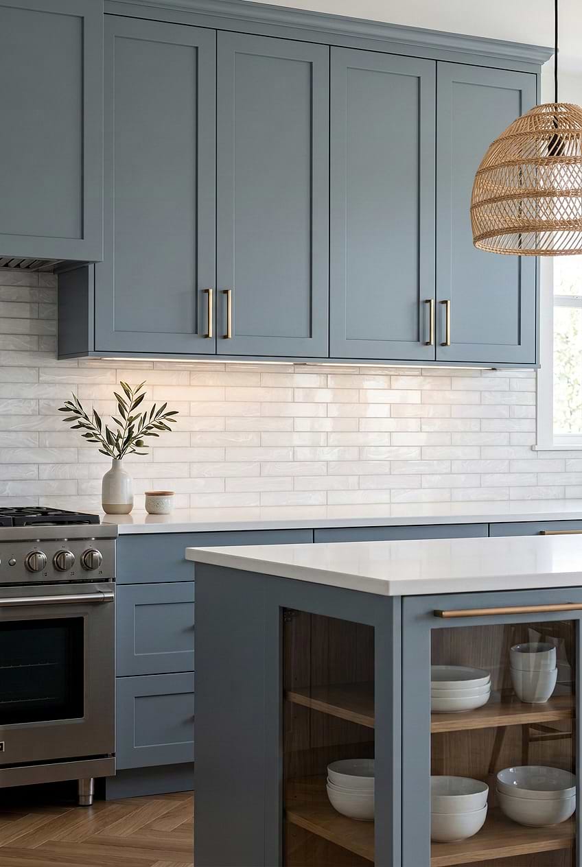 Milky White Glass Subway Coastal Backsplash BA6707