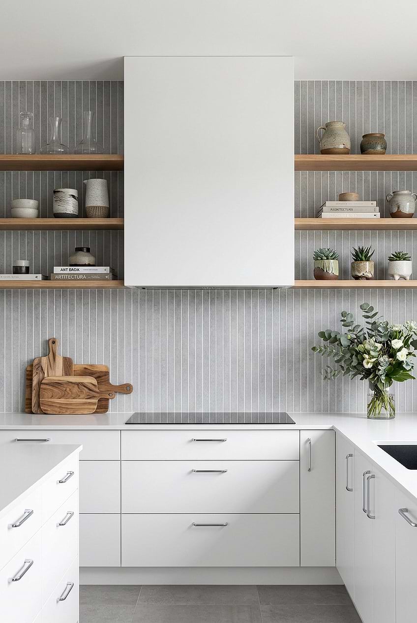 Modern Gray Vertical Porcelain Backsplash Tile BA4503