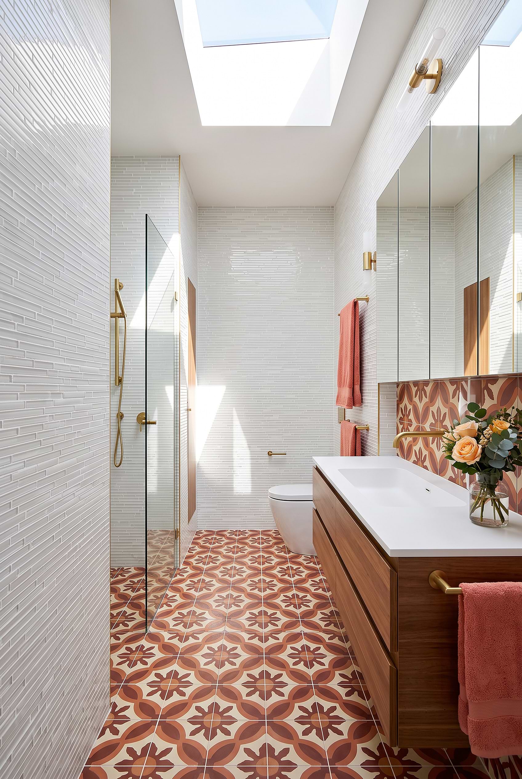 Modern White Linear Mosaic Bathroom Wall Tile BA1164