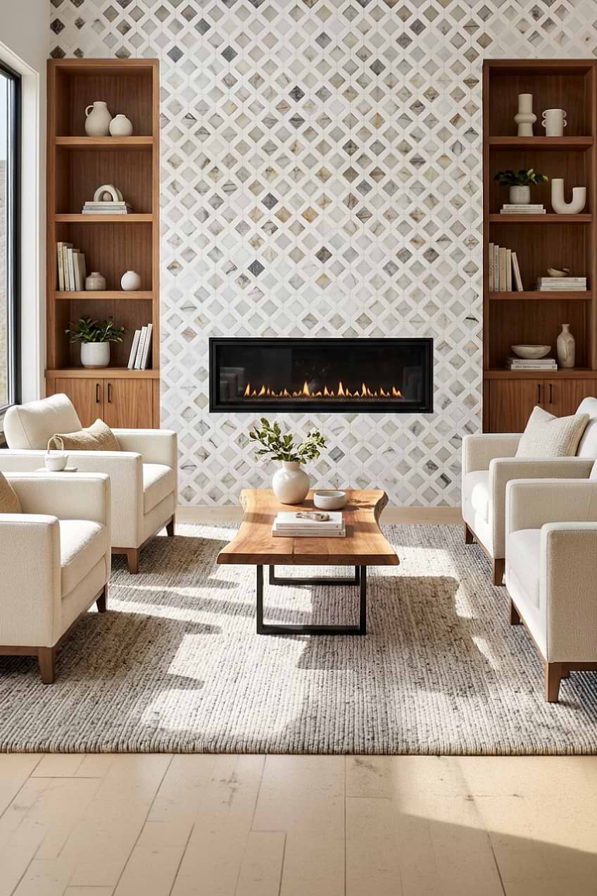 Multicolor Marble Diamond Mosaic Accent Wall Tile BA6313 Multicolor Marble Diamond Mosaic Accent Wall Tile BA6313