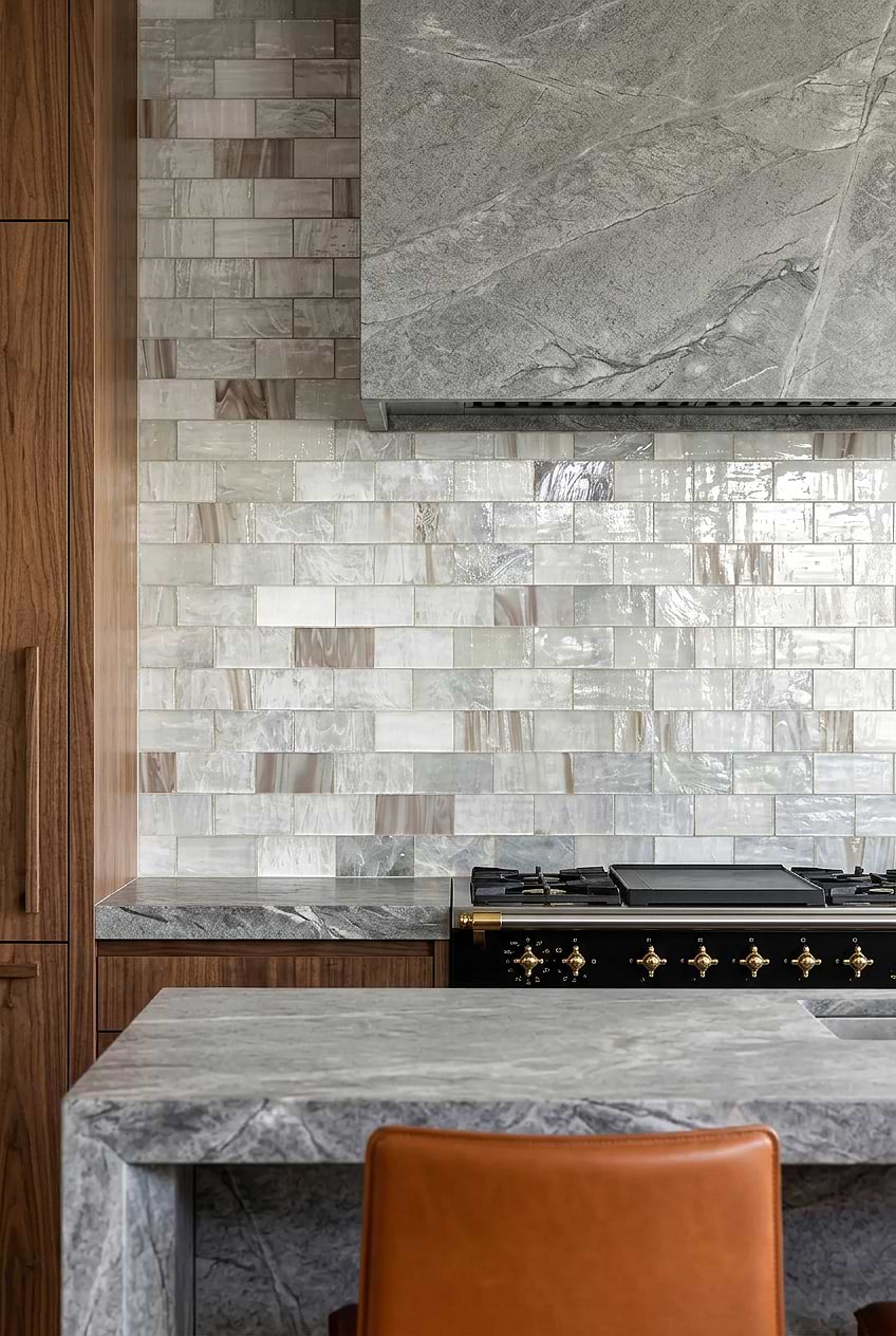 Opal Beige Glass Subway Backsplash BA7015