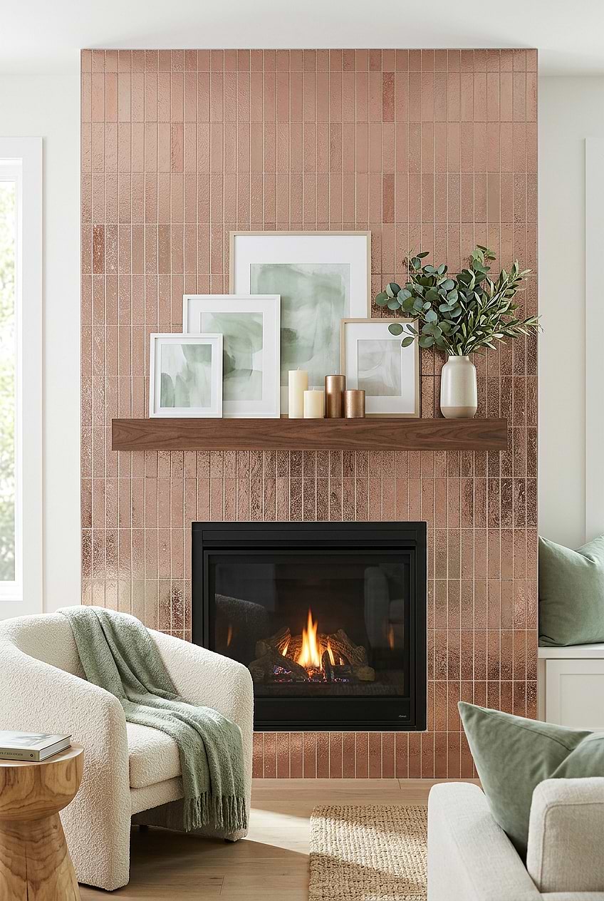 Rose Gold Metallic Vertical Mosaic Wall Tile BA6206 Rose Gold Metallic Vertical Mosaic Wall Tile BA6206