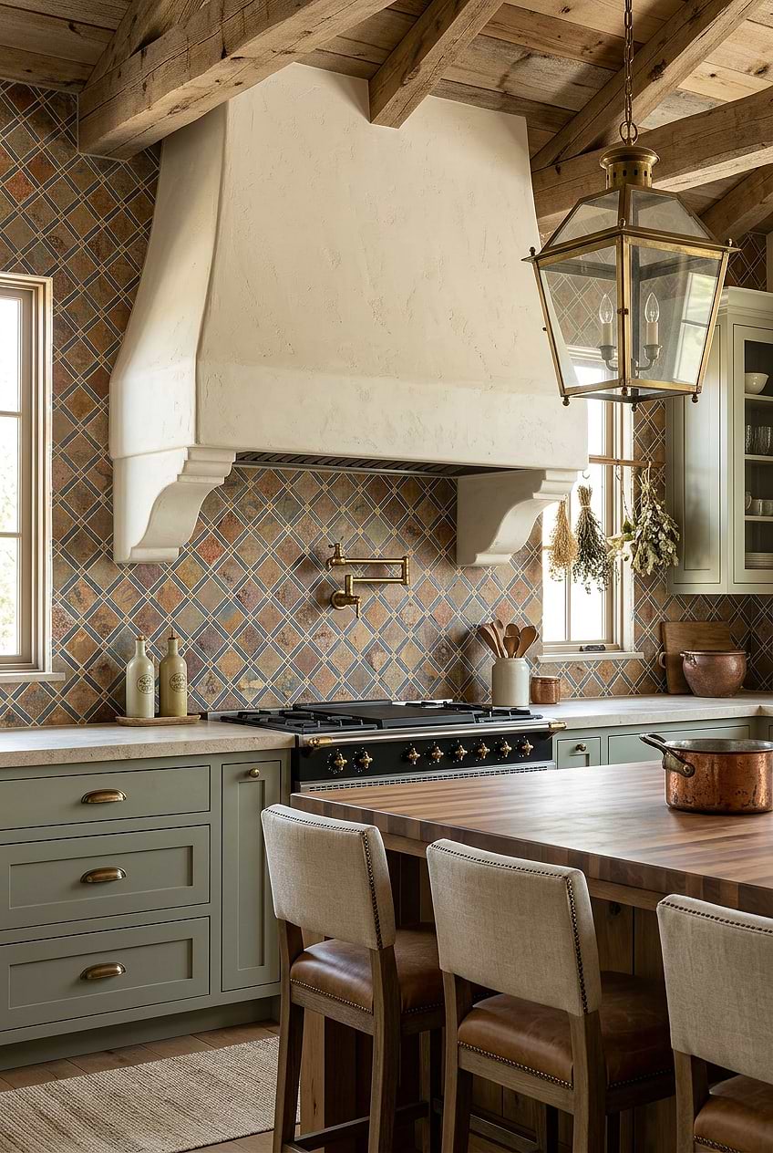 Rustic Brown Gray Diagonal Slate Backsplash Tile BA1068