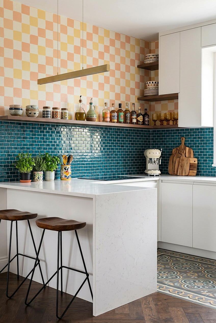 Teal Blue Glass Subway Kitchen Backsplash Tile BA5517