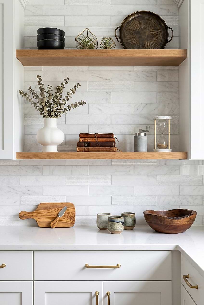 Textured White Marble Subway Backsplash Tile BA8035