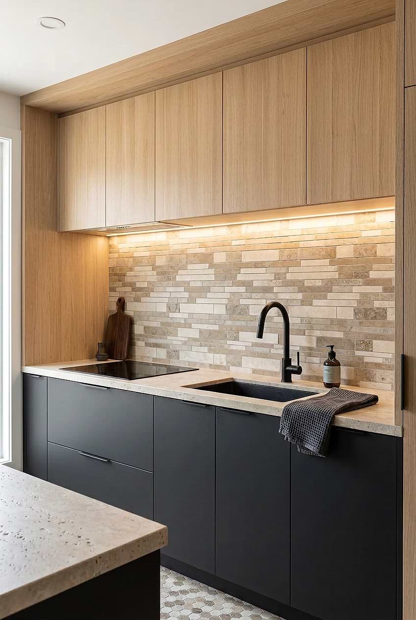 Travertine Subway Mosaic Backsplash Tile BA1024