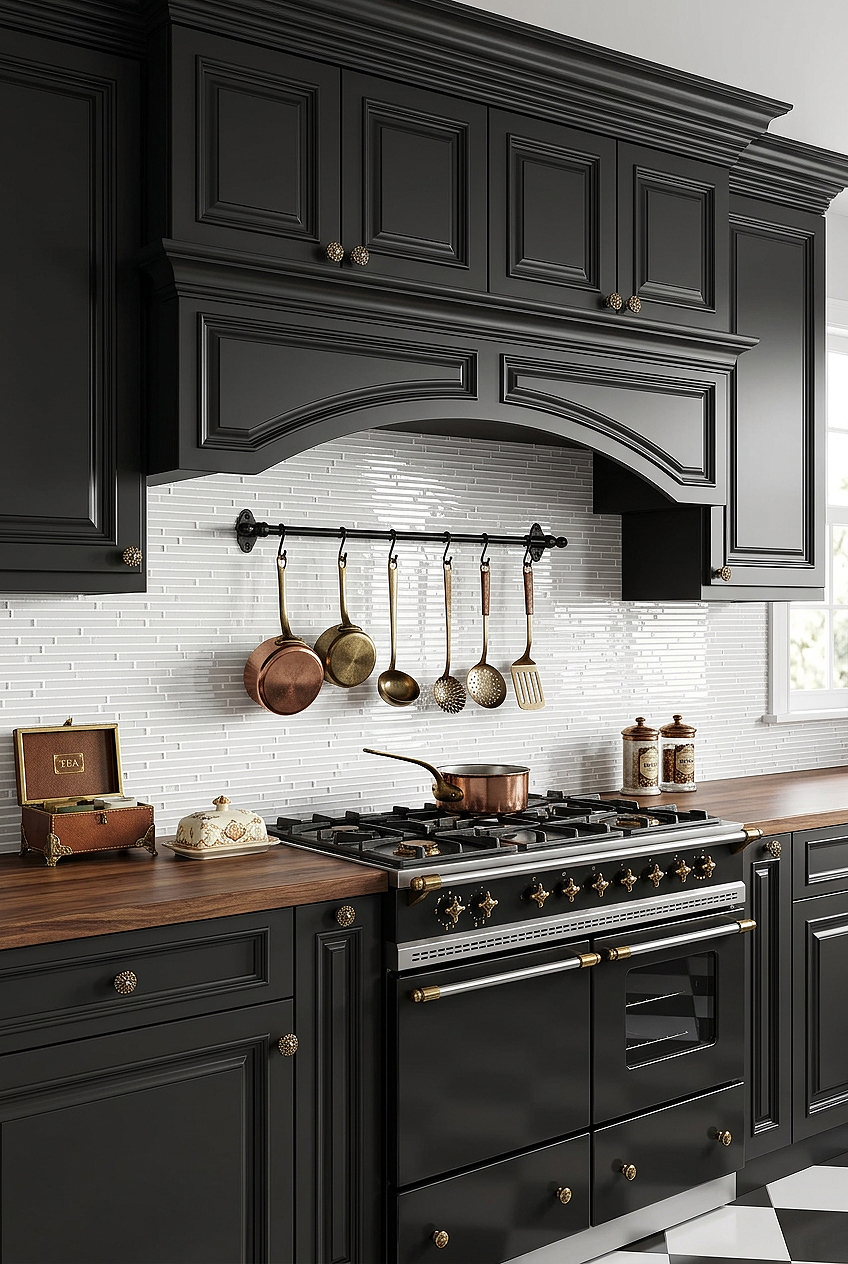Victorian Kitchen with Modern White Linear Mosaic Kitchen Tile BA1164 Victorian Kitchen with Modern White Linear Mosaic Kitchen Tile BA1164