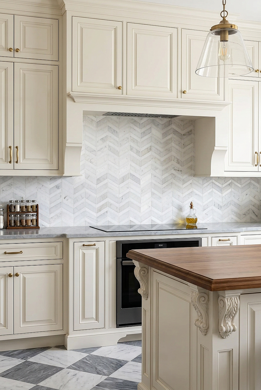 Victorian Style Kitchen Ideas Marble Chevron Tile BA6311 Victorian Style Kitchen Ideas Marble Chevron Tile BA6311