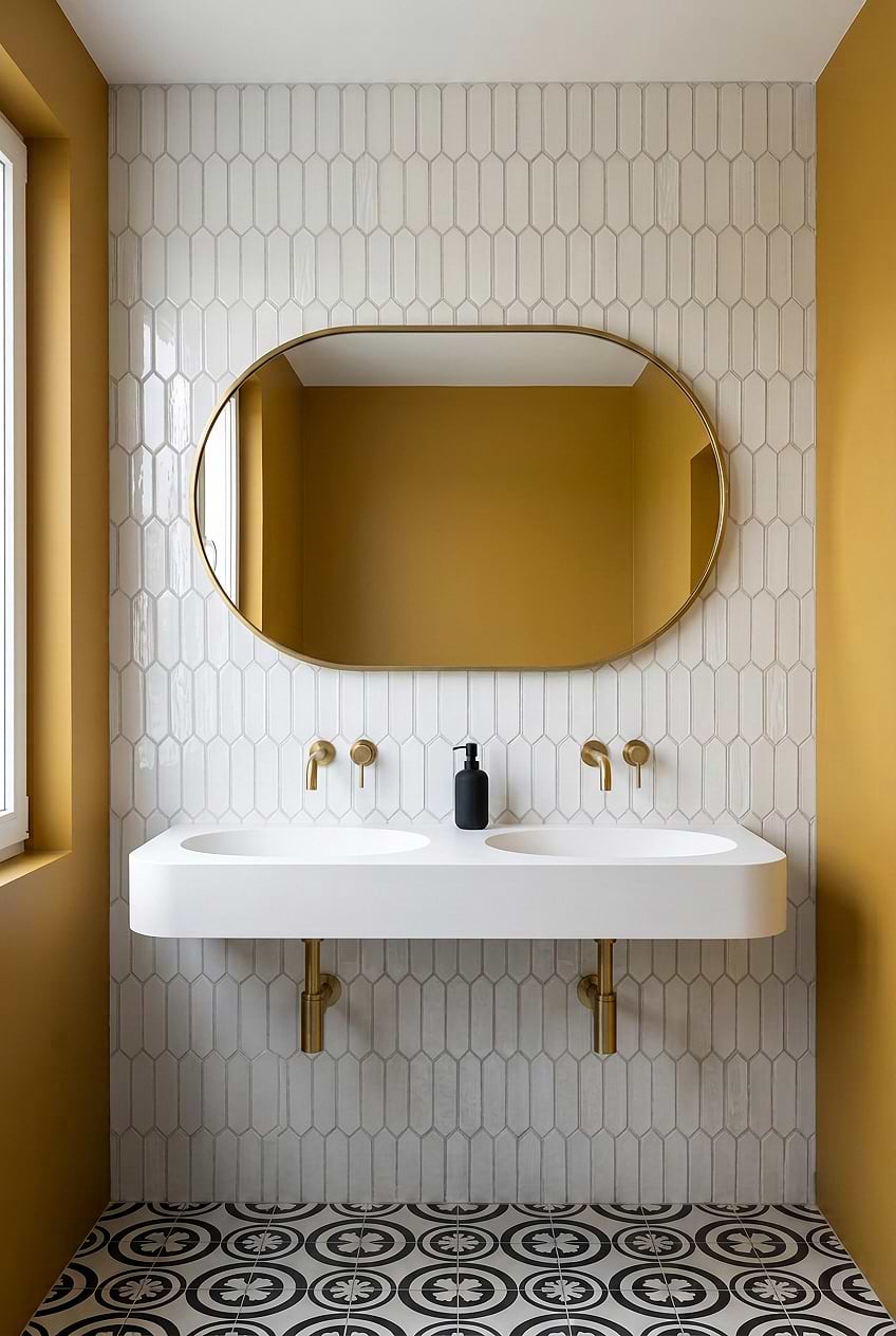 White Glass Pearl Picket Bathroom Wall Tile BA6701