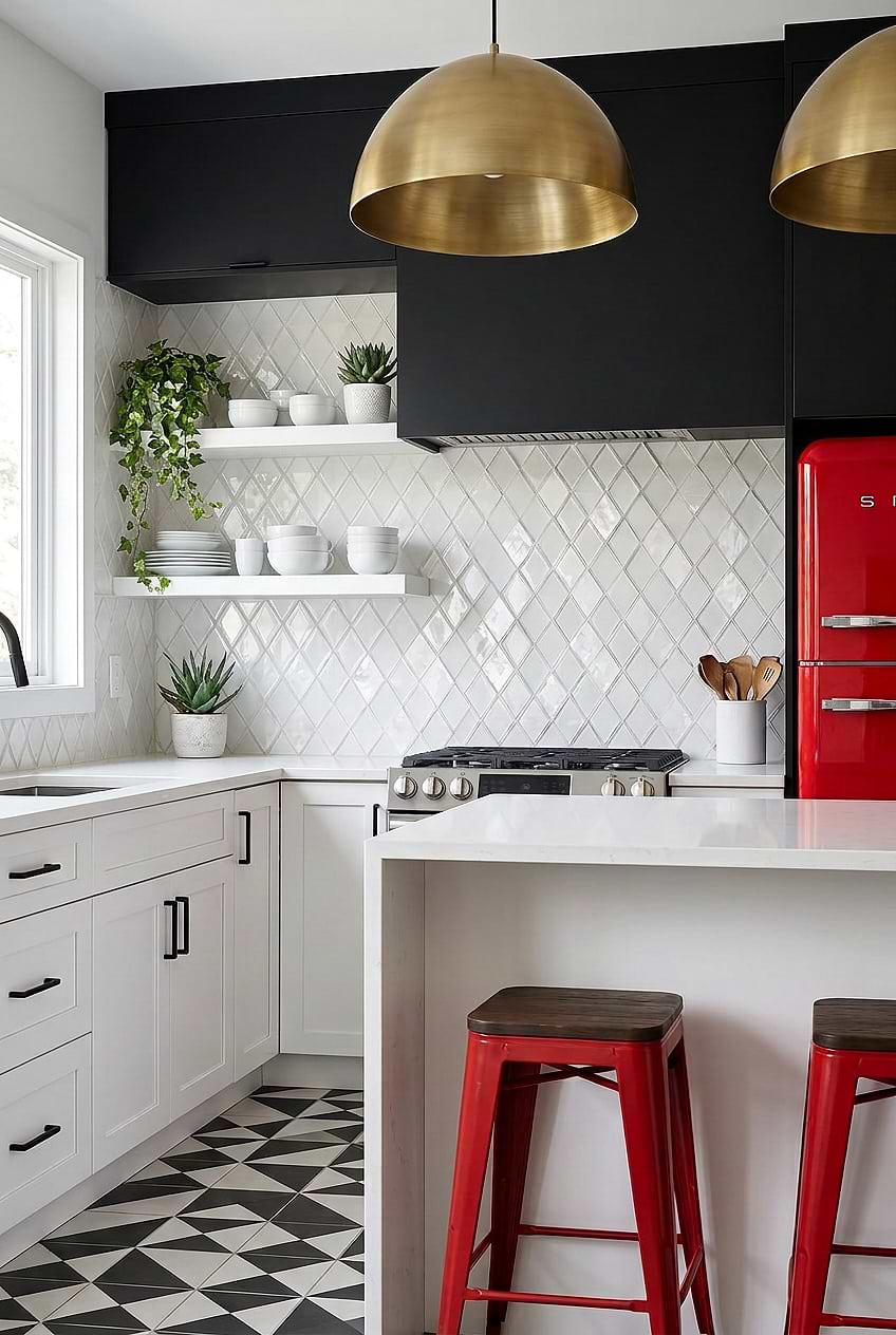 White Glass Shell Diamond Mosaic Backsplash Tile BA6706