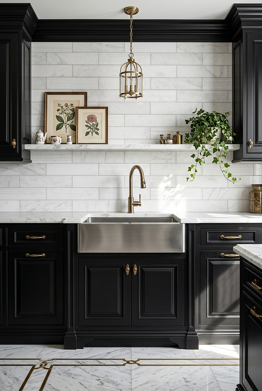White Marble Subway Victorian Kitchen Tile BA8035 White Marble Subway Victorian Kitchen Tile BA8035