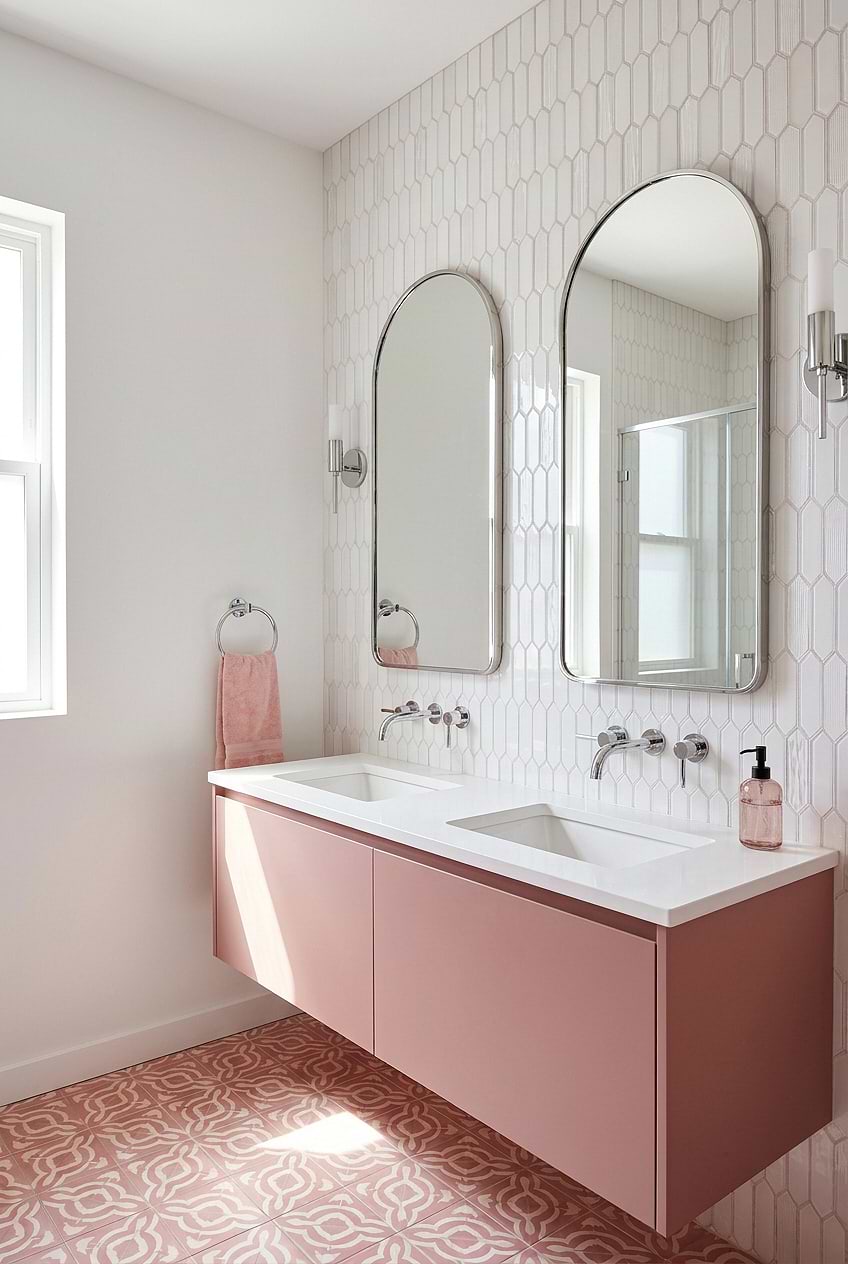 White Pearl Glass Picket Bathroom Backsplash Tile BA6701
