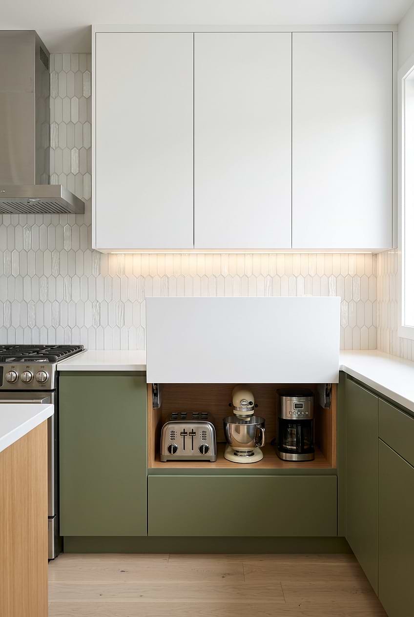 White Pearl Glass Picket Kitchen Tile BA6701