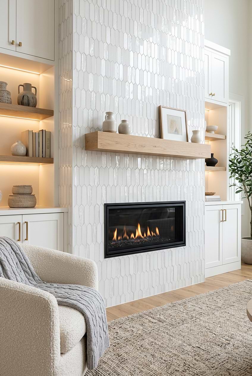 White Pearl Glass Picket Mosaic Wall Tile BA6701 White Pearl Glass Picket Mosaic Wall Tile BA6701