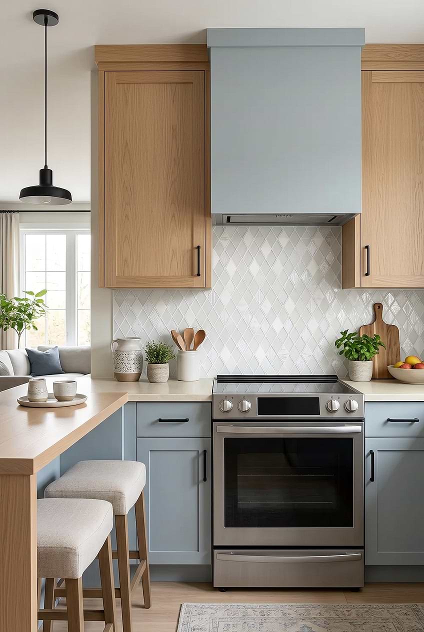 White Rhomboid Glass Marble Backsplash BA62046