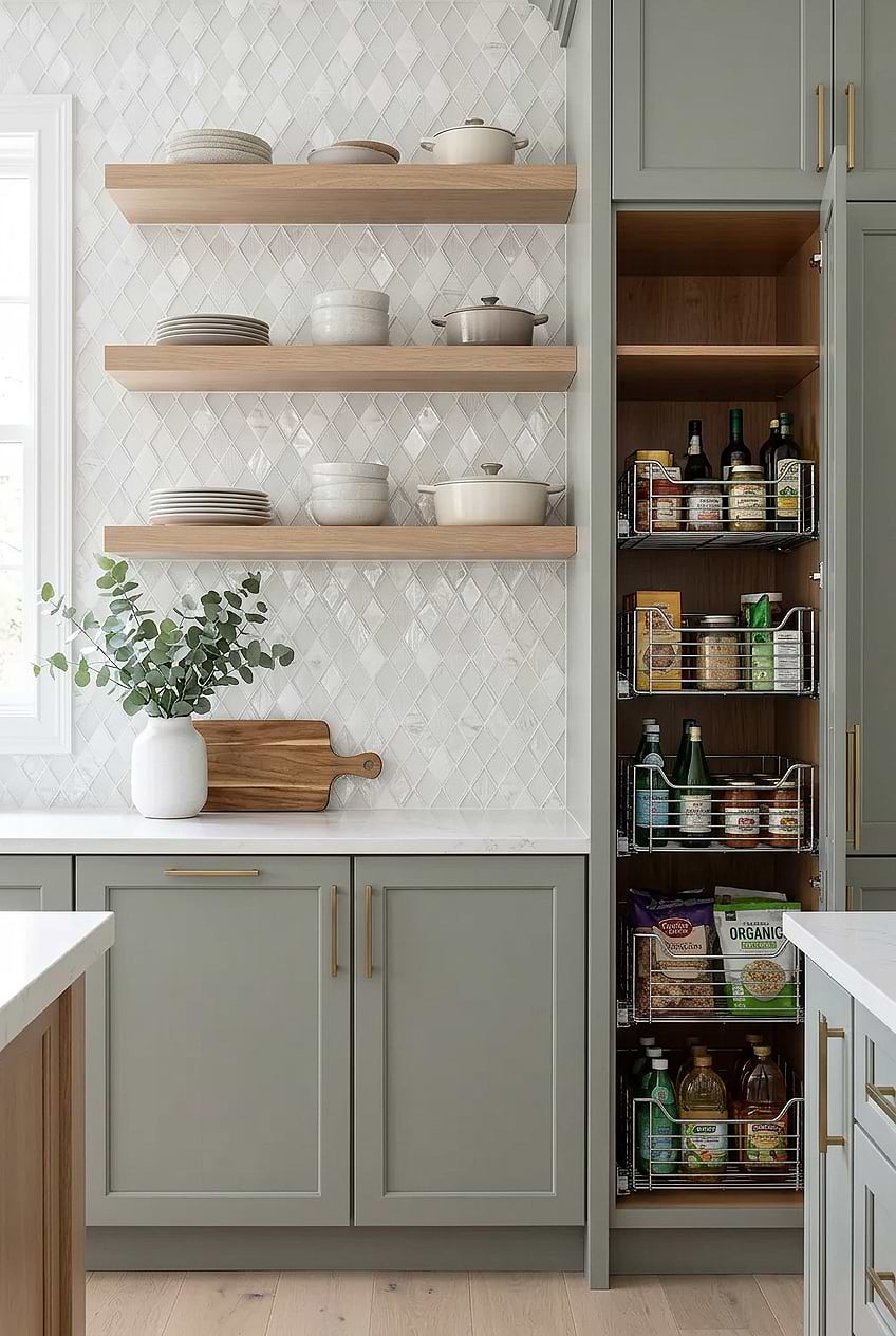 White Shell Glass Marble Rhomboid Backsplash Tile BA62046