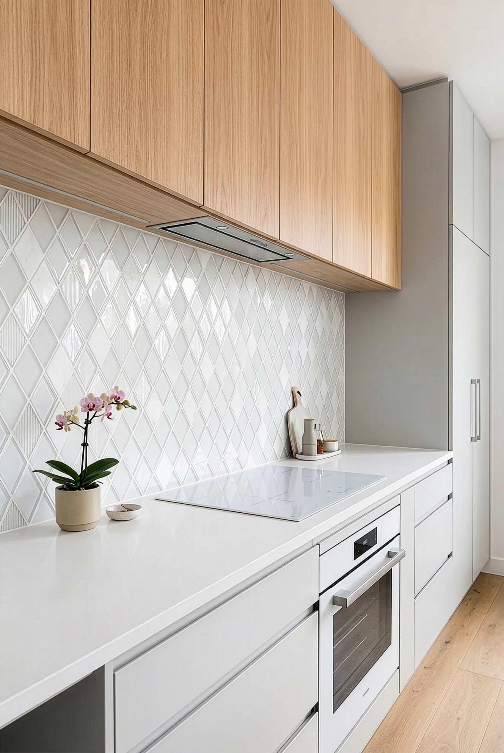 White Shell Glass Rhomboid Mosaic Tile BA62046