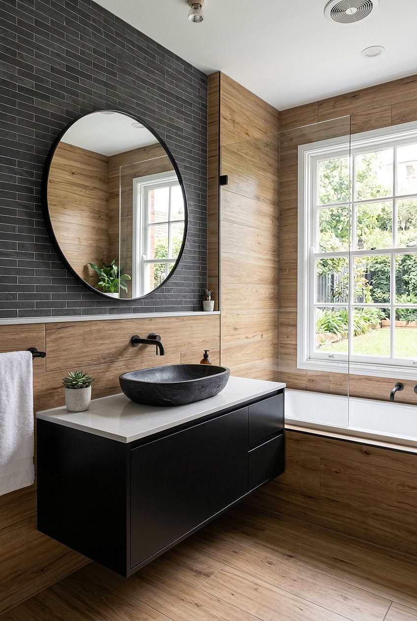Wood Look Tile Bathroom Slate Subway Tile BA1045 Wood Look Tile Bathroom Slate Subway Tile BA1045