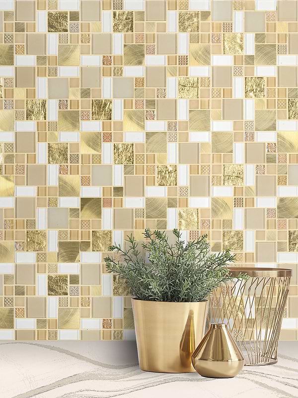 Glass Metal Gold Color Backsplash Tile from stg-backsplashcom-test.kinsta.cloud BA1139
