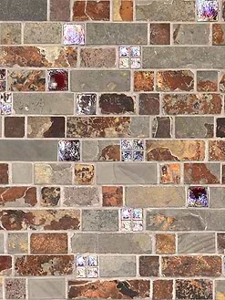 Slate Burgundy Glass Subway Backsplash Tile BA1026