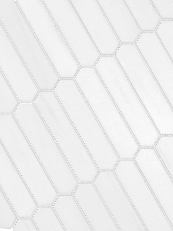 White Marble Small Picket Design Backsplash Mosaic Tile BA6302 5