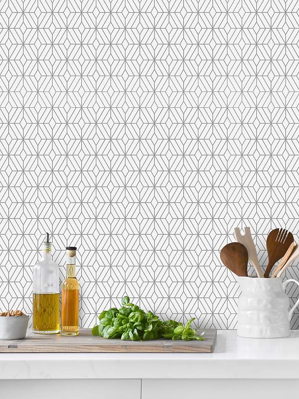 White Modern Marble Backsplash Mosaic Tile BA6307 1