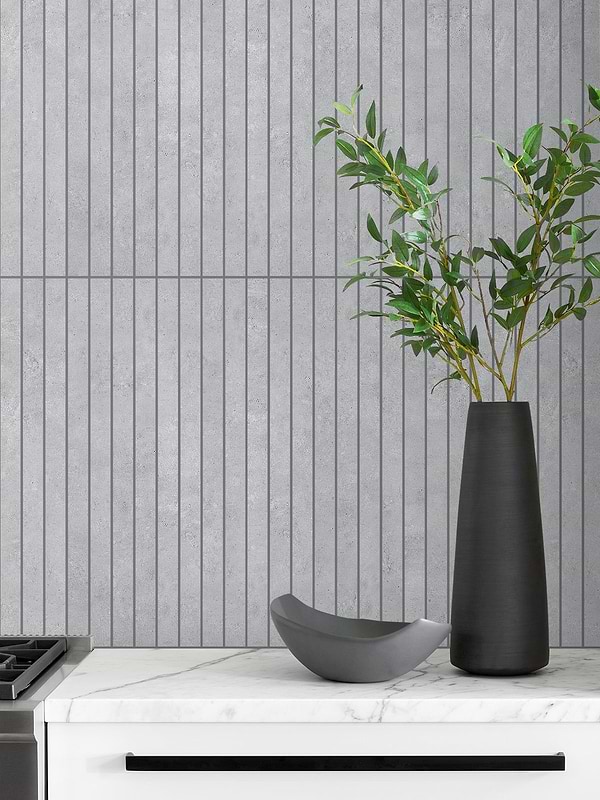 Modern Long Porcelain Gray Mosaic Tile BA4503