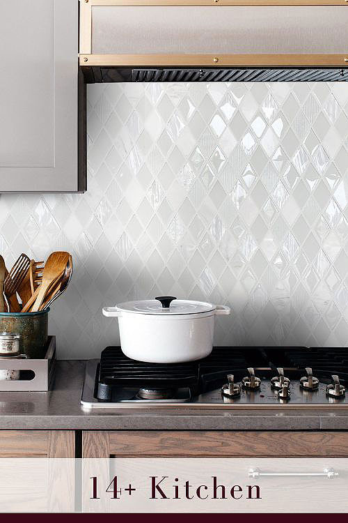 White Backsplash for Dark Countertops