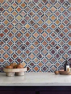 Rusty Brown Gray Diamond Slate Backsplash Tile BA1067