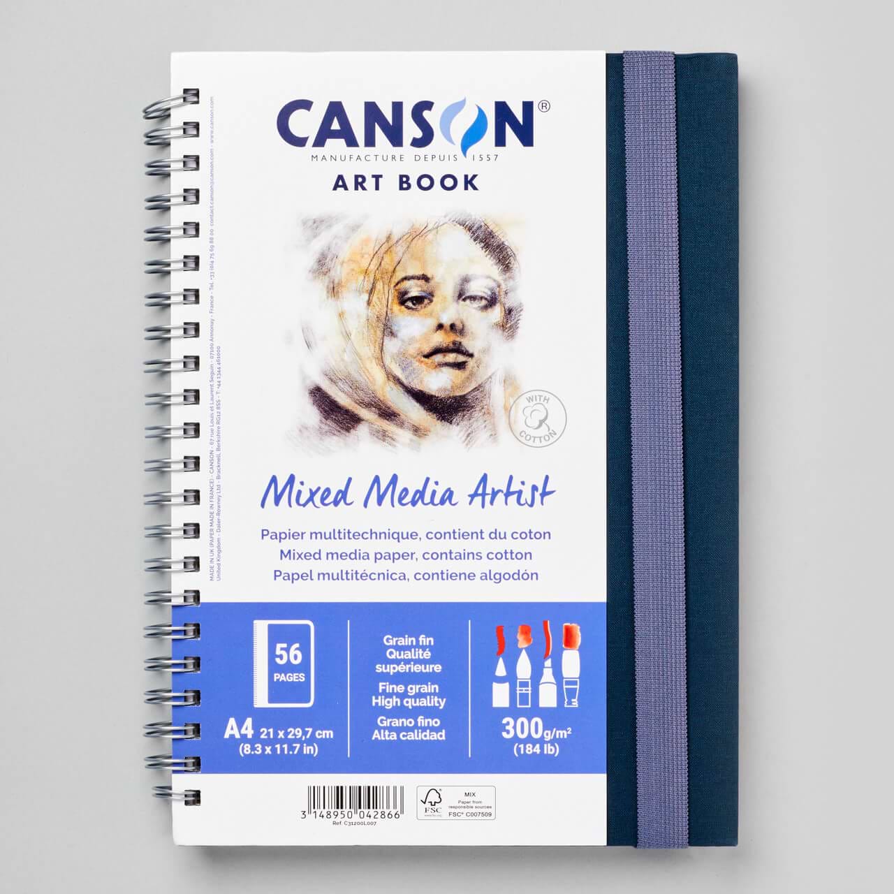 סקטץ בוק CANSON ART BOOK MIXED MEDIA ARTIST A4 ספירלה