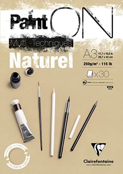 בלוק מיקס מדיה PAINT ON MIX MEDIA NATUREL A3