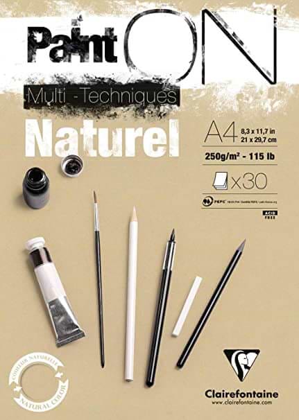 בלוק מיקס מדיה PAINT ON MIX MEDIA NATUREL A4