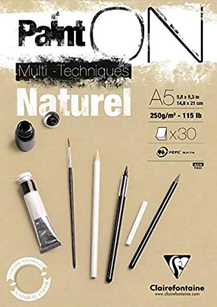 בלוק מיקס מדיה PAINT ON MIX MEDIA NATUREL A5