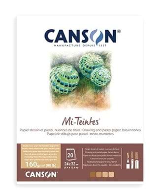 בלוק רישום לפחם ופסטל MI-TEINTES CANSON גווני אדמה
