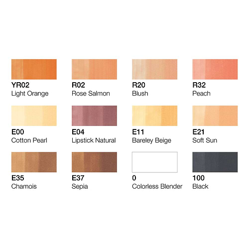 סט קופיק צ'או 12 SKIN COLOURS